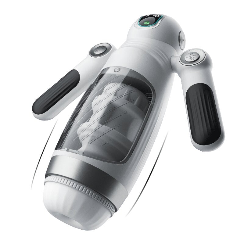 Dubbel handvat 12 frequentie vibratie 7 frequentie intrekbare Masturbatie Cups