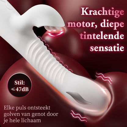 G-spot vibrator met verwarmingsfunctie en clitorislikfunctie, seksspeeltje voor vrouwen