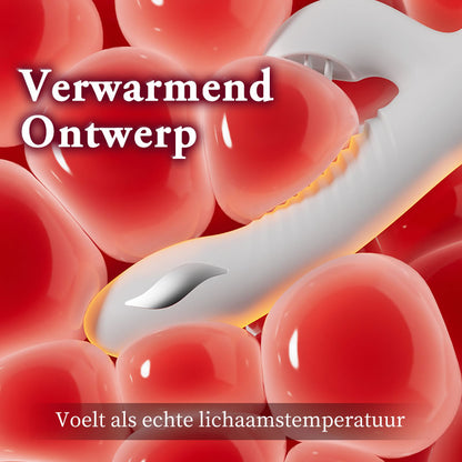 G-spot vibrator met verwarmingsfunctie en clitorislikfunctie, seksspeeltje voor vrouwen