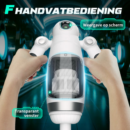 Dubbel handvat 12 frequentie vibratie 7 frequentie intrekbare Masturbatie Cups