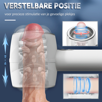 Hardy - Automatische Telescopische Handmasturbator met 3 Frequenties