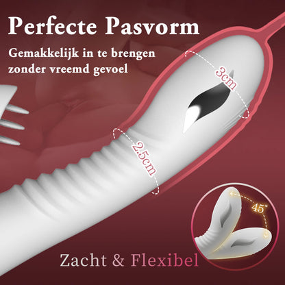 G-spot vibrator met verwarmingsfunctie en clitorislikfunctie, seksspeeltje voor vrouwen