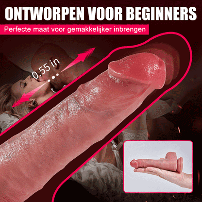 【Ontworpen voor beginners】Casimir - Realistische siliconen anale dildo van 7,4 inch met verwarmingsfunctie, stoot- en trilmodus, automatisch