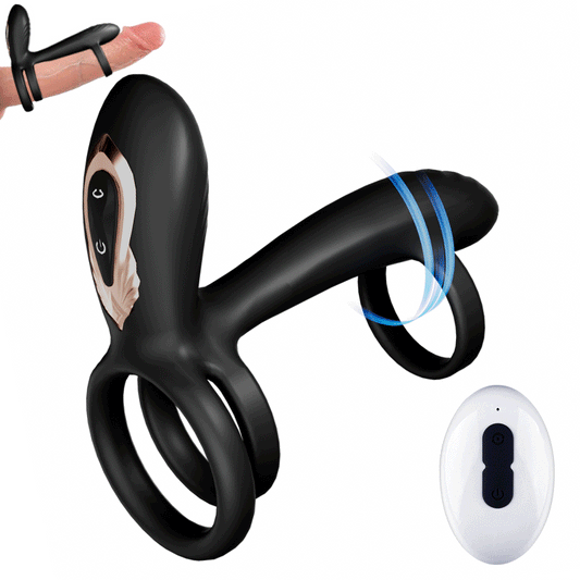 【Nieuw! 】Warren - 10 Rotaties + 10 Vibraties Premium Dual-Ring Cockring