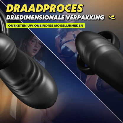 【Nieuw! 】Warren - 10 Rotaties + 10 Vibraties Premium Dual-Ring Cockring