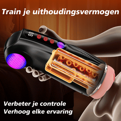 【Flitsverkoop: 30% KORTING】Daphne - Penis Pomp met 3 verwisselbare sleeves, Pocket Pussy, 9 Zuig- & 9 Vibratiemodi, Mannelijke Masturbator
