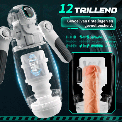 Dubbel handvat 12 frequentie vibratie 7 frequentie intrekbare Masturbatie Cups