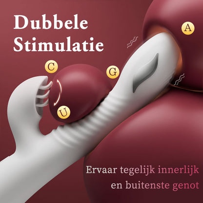 G-spot vibrator met verwarmingsfunctie en clitorislikfunctie, seksspeeltje voor vrouwen