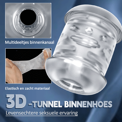 Hardy - Automatische Telescopische Handmasturbator met 3 Frequenties