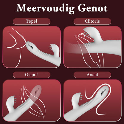 G-spot vibrator met verwarmingsfunctie en clitorislikfunctie, seksspeeltje voor vrouwen