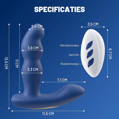 Prostaatmassager met afstandsbediening en 360° rotatie voor gevorderde gebruikers
