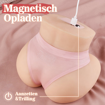 ROSSI - 2.12KG Realistische sekspoppen met krachtige vibraties, twee motoren met 6 frequenties