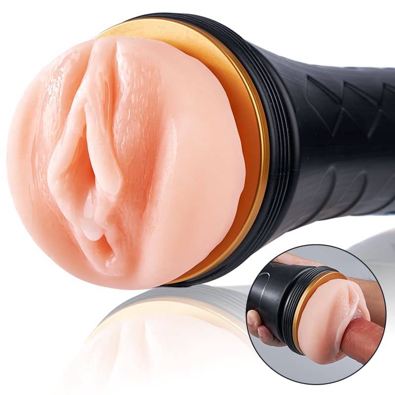 FlashFun – Realistische schaamlipinvoer, IPX7 waterdicht, verwijderbare binnenvoering, masturbator voor mannen
