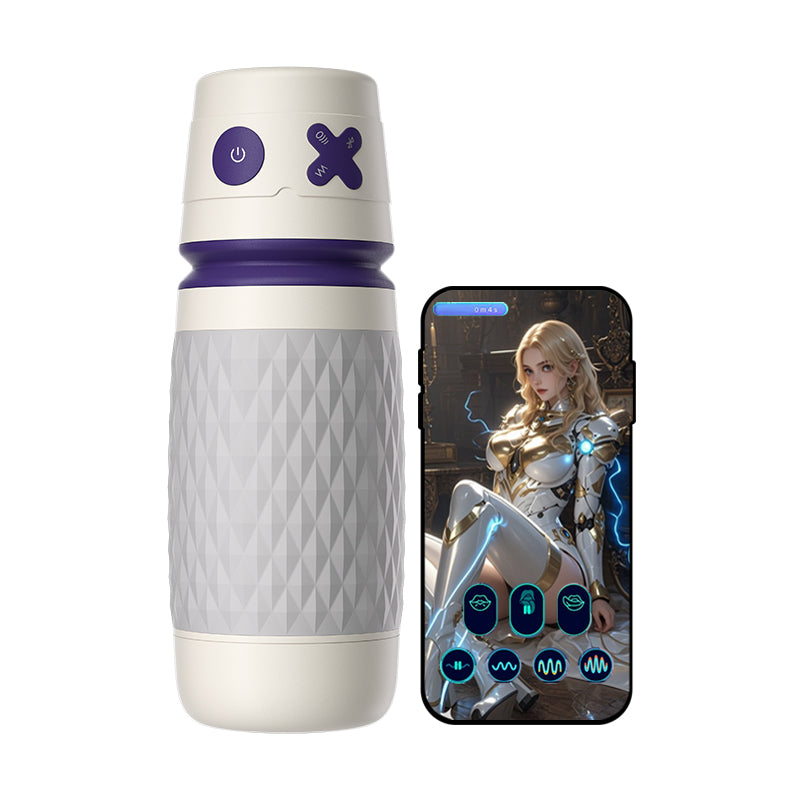 【Inclusief gratis smering】NOVA-Mechanische Mate 3 Zuigen 4 Vibreren APP Gestuurde Mannelijke Masturbator