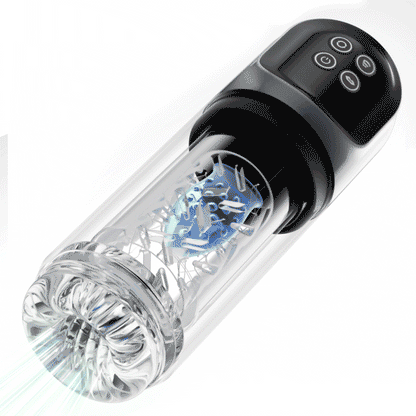 Vortex - 7 Zuigende Dubbele-Temperatuur SPA Boner Vergroter 7 Roterende 360° Massage Masturbator