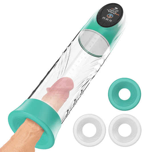 Green Pioneer - 4 drukniveaus en 9 zuigstanden Water Penispomp LCD-scherm