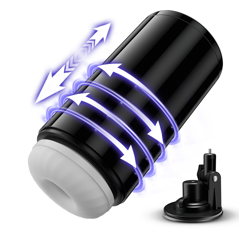 Lightspeed-7 soorten telescopische en 7 soorten draaibare zuignapsteunen, magnetische binnenste wand, 4-in-1 masturbator voor mannen