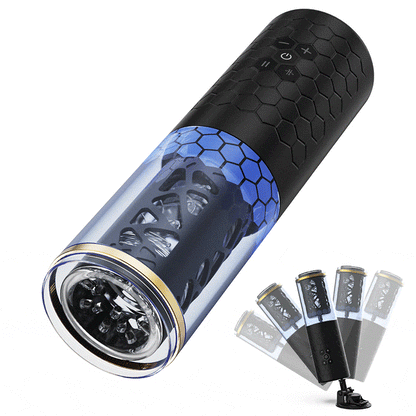 STORM - Bluesea 6 Bi-Directionele Duwende Rotatie Masturbator Met Zuigbasis