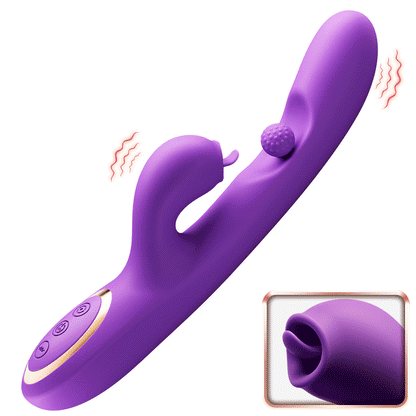 Tonglikkende clitorisstimulator G-spotvibrator met 360° rotatie en wrijfbal