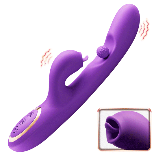 Tonglikkende clitorisstimulator G-spotvibrator met 360° rotatie en wrijfbal