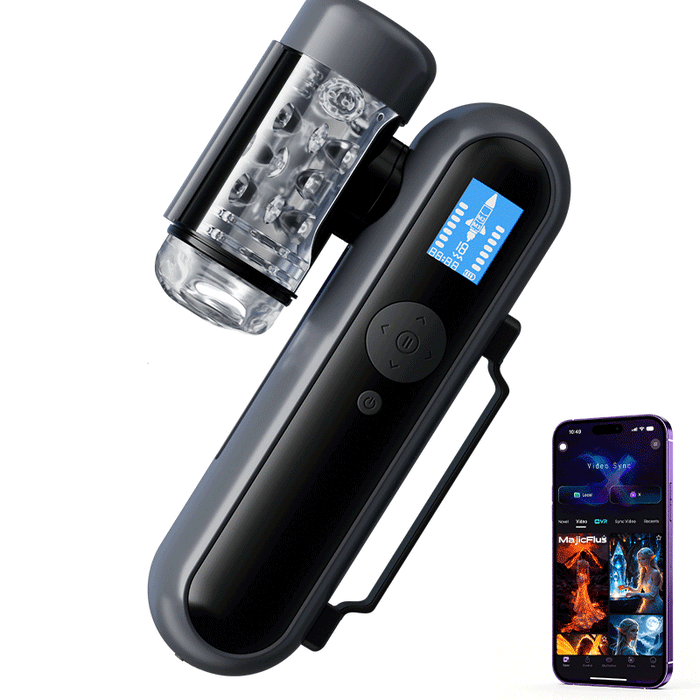 Nex - App-gestuurde interactieve masturbatorcup, 10 vibratiemodi & 10 zuigermodi, 360° strakke omsluiting