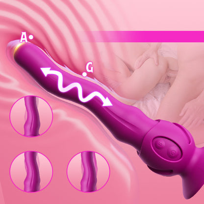 Nieuwe Wriggling-technologie G-spot Vibrator voor Clitoris & Anus met afneembare zuignapbasis