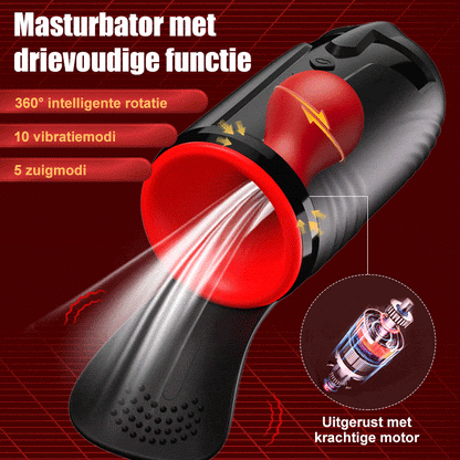 Cavallerist-10 Vibratie 5 Oraal Zuigen 3 Draaien Spinnen Glans Training + Masturbatie