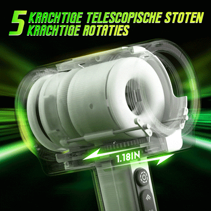 Raiden - Dubbele kop 7 trillingen 5 telescopische rotatie in de hand te houden pijpbeurt masturbatie-apparaat