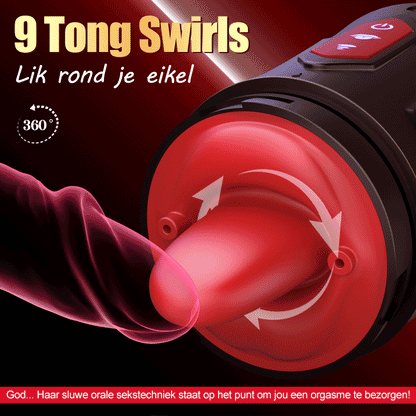 Kiss Mark -9 vibrerende, 9 zuigende, 9 roterende, hoorbare mannelijke masturbators met co