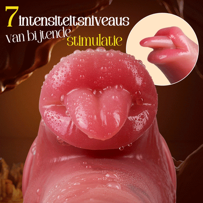 LickMax - UPGRADED 26,5 cm Langere Likkende Verwarmende Stootende Schommelende Levensechte Dildo