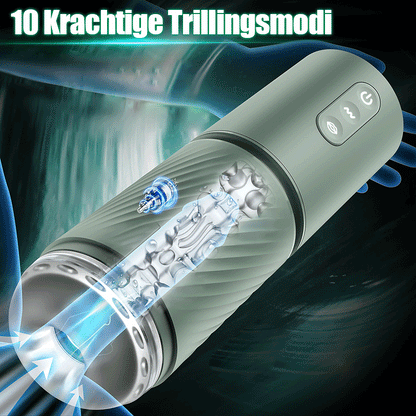 Abyss - 10 Zuig- & 10 Vibratie Vacuüm Penis Pomp Vergrotingspomp Mannen Masturbator