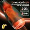 Warming – Simuleert mondholtetemperatuur met vibratie en telescopische 2-in-1 mannelijke masturbator