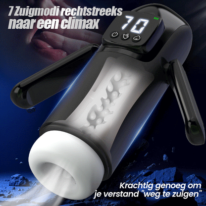 Phantom - 7 Zuigmodi 7 Vibraties Dubbele Handvatten Grote Granulaat Kanaaltextuur Mannelijke Masturbator