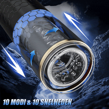 STORM - Bluesea 6 Bi-Directionele Duwende Rotatie Masturbator Met Zuigbasis