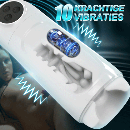 Skyline - 10 Zuigvibraties, Activering Met één knop, App-gestuurde Multi-puntsmassage, Mannelijke Masturbator