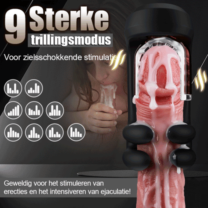 Finger 2.0-9 Trillingen 9 Vinger Knijpen 9 Rotatie Opgewaardeerde Glans Training Masturbator