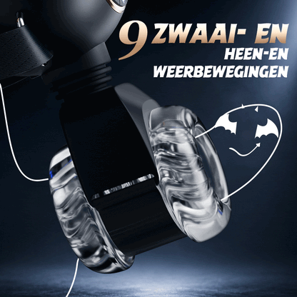 【Flitsverkoop: 30% KORTING】Hazel - Draagbare mannelijke masturbator 3-in-1 met siliconen huls, 9 standen voor stoten, draaien en vibreren