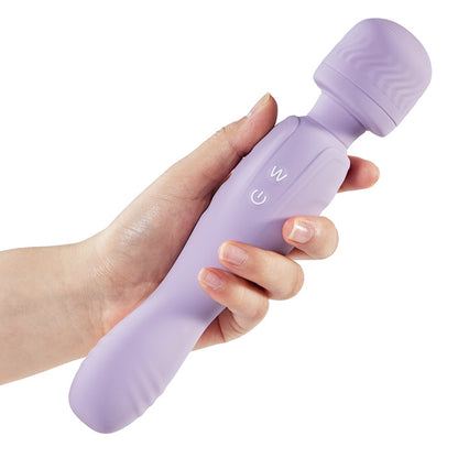 Dual Head AV Stick Clitoris Tepel Vibrator Paars