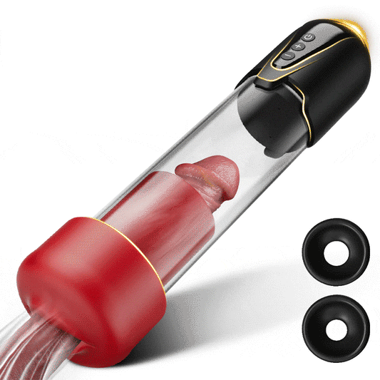 Red Fury Armour – 9-niveaus Suction Tech Penispomp met rode mond en getextureerde tunnel