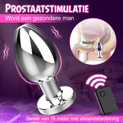 Soren - Anale vibrator met metalen behuizing en 10 vibratiestanden voor zowel mannen als vrouwen
