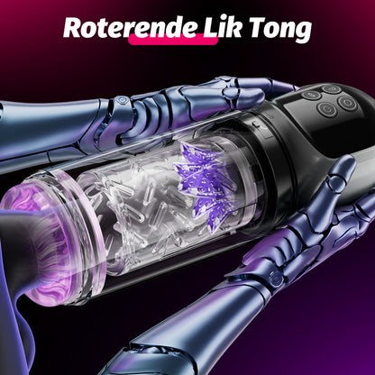 Vortex - 7 Zuigende Dubbele-Temperatuur SPA Boner Vergroter 7 Roterende 360° Massage Masturbator