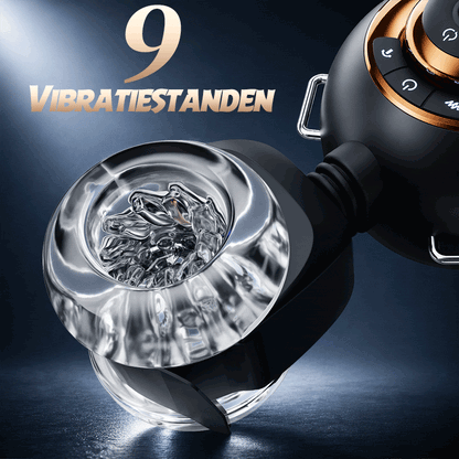 【Flitsverkoop: 30% KORTING】Hazel - Draagbare mannelijke masturbator 3-in-1 met siliconen huls, 9 standen voor stoten, draaien en vibreren