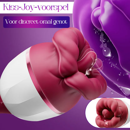 Elowen - Grote mond met tonglikken voor stimulatie van clitoris en tepels, stotende vibrator voor de G-spot.