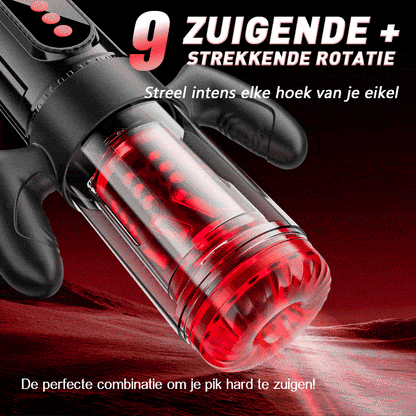 Terminator - Orale x Vaginale Seks! 9 Stretching Rotatie 9 Zuigen Met Handvat Mannelijke Masturbator