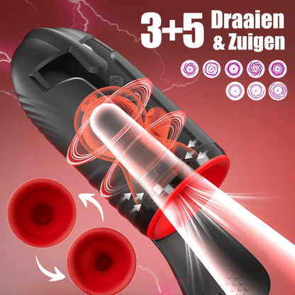 Cavallerist-10 Vibratie 5 Oraal Zuigen 3 Draaien Spinnen Glans Training + Masturbatie