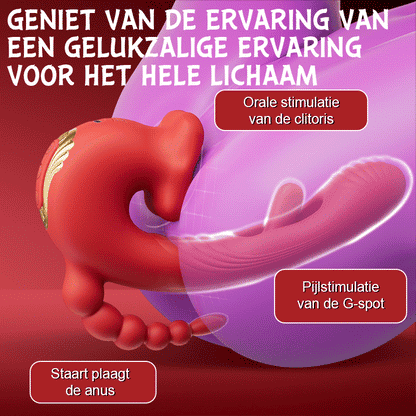 Little Angel - 9-frequenties bijten, vibreren, slaan, stimuleren van de clitoris, vagina en anus tegelijkertijd