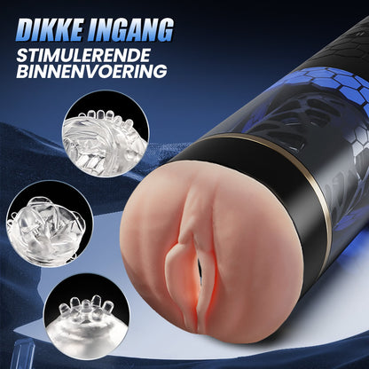 STORM - Bluesea 6 Bi-Directionele Duwende Rotatie Masturbator Met Zuigbasis