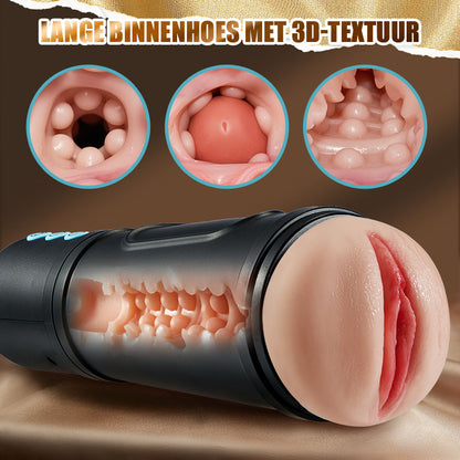 Tornado – Realistische textuur, verlengd kanaal, mannelijke masturbator met 10 vibratie- en 5 zuigstanden