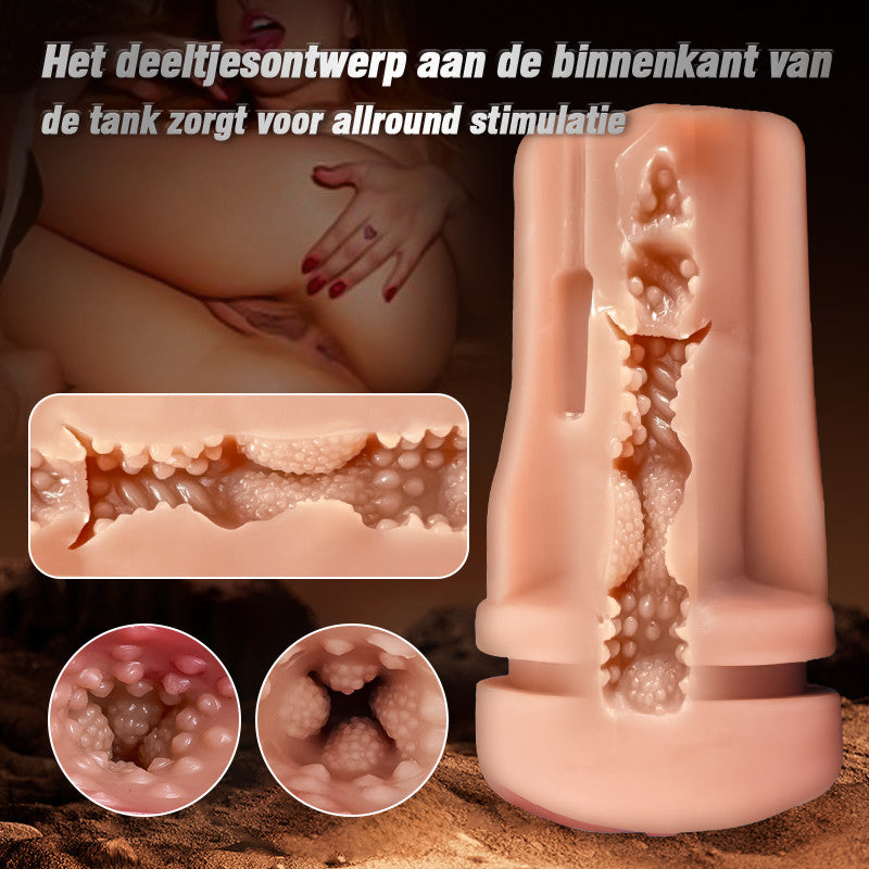 Captain - 5 Zuigen 10 Vibrerende Gesimuleerde Vagina Ingang Mannelijke Masturbatie Cups