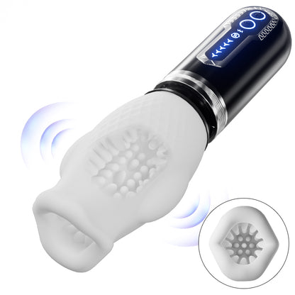 Tornado 3.0 - Dubbele Motor Orale Seks Analoge Masturbator 7 Vibraties 5 Intrekkingen 5 Rotatie